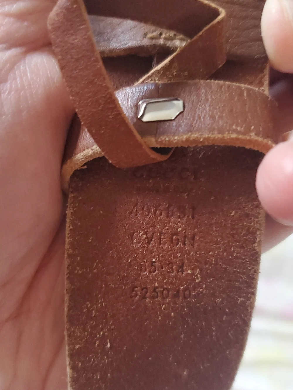 Gucci Brown Silver Buckle Belt - Picture 3 of 5